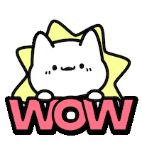 White Cat Wow Sticker by Lord Tofu Animation