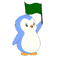 Happy Green Flag Sticker by Pudgy Penguins