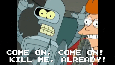 dinaratengri giphygifmaker futurama bender kill me GIF