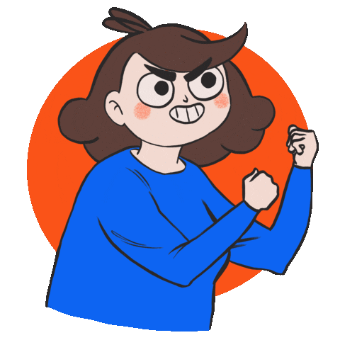 kinkarobotina fight cartoon yay strong Sticker