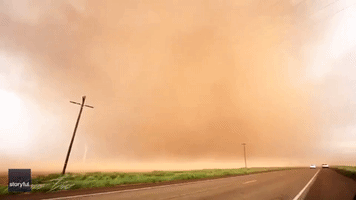 Lucky Texas Storm Chaser Sees Hailstones Whizz Past Him During Tornado