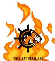 tigerbaybrawlers fire tiger wales roller derby Sticker