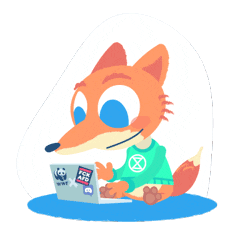 Kaiserbrand giphyupload cartoon fox laptop Sticker