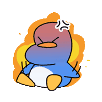 Angry Fire Sticker by Cozy the Penguin