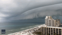 Wind Disrupts Pool Chairs, Beach Umbrellas as Storm Hits Miramar Beach, Florida