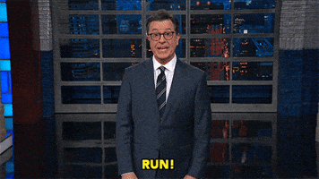 stephen colbert run GIF by The Late Show With Stephen Colbert