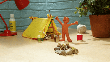 aardman cartoon morning wake up camping GIF