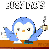 Getting Things Done Coffee Sticker by Pudgy Penguins