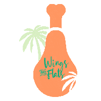 wingsandflats chicken wings hot wings wings and flats wings paradise Sticker