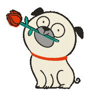 Dog Pug Sticker by Lea&Bo