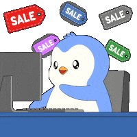 Working Shopping Spree Sticker by Pudgy Penguins