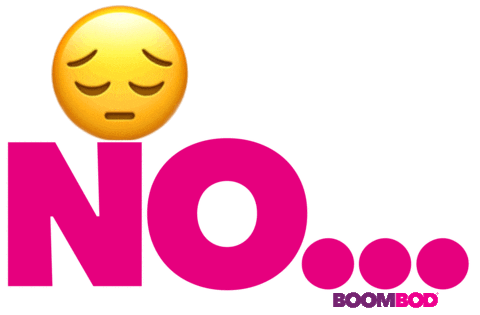 no sad Sticker by BoomBod