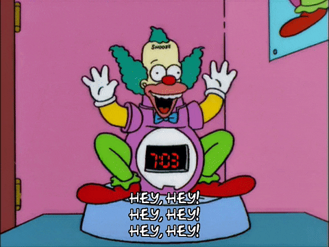 bart simpson krusty the clown clock GIF