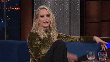 jennifer lawrence shrug GIF by The Late Show With Stephen Colbert