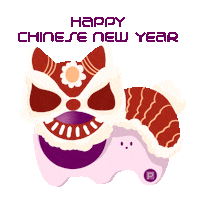 Happy Lion Dance Sticker by Pocca Dot Media