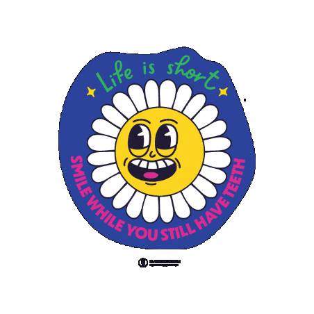 Black_Owl_Design giphygifmaker smile flower life Sticker