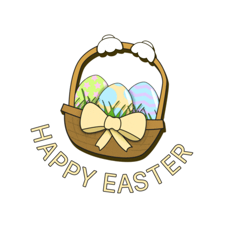 Easter Eggs Typography Sticker