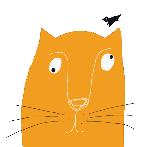 Cat Bird Sticker