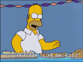 food homer simpson pizza the simpsons bagels GIF
