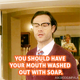 aborddelimpala supernatural sam winchester justin smith wash your mouth GIF