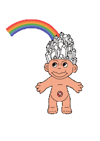 GKirschner rainbow new post crystal trolls Sticker