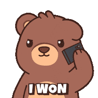 Teddy Bear Win Sticker by BEARISH