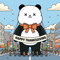 Thanksgiving Parade Crowd Cheering GIF by Kanpai Pandas
