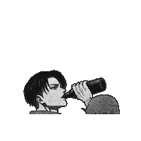 Black And White Drinking Sticker