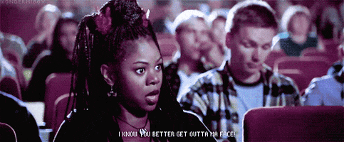 talking to scary movie GIF