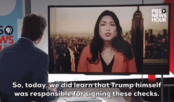 Trump was responsible for signing checks