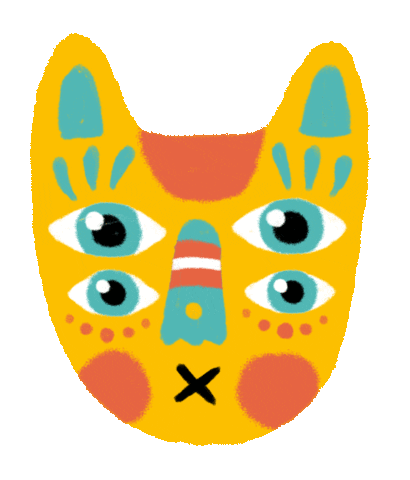 Cat Mask Sticker by Bryndon Díaz
