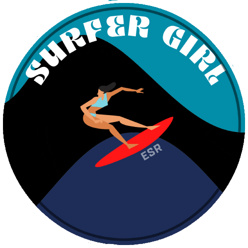 Surfer Girl Surf Sticker by Esther