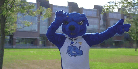 Mascot Waving Arms GIF by OntarioTechU