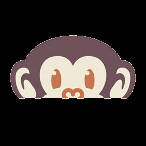 socialapemarketing giphygifmaker monkey social blinking GIF