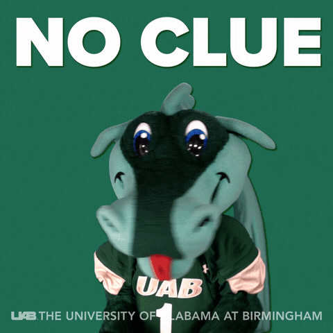 I Dont Know No Idea GIF by The University of Alabama at Birmingham