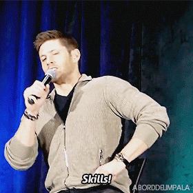 aborddelimpala giphyupload skills jensen ackles aborddelimpala GIF