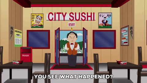 Angry City Sushi GIF by South Park