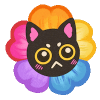 inkaruska cat flower black cat inkaruska Sticker
