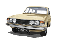 carartbyemily car yellow 2000 triumph Sticker
