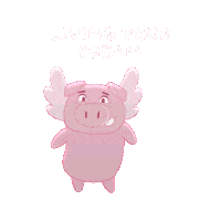 Happy Flying Pig Sticker by PositivelyPigasus