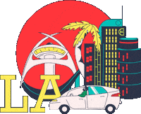 Car La Sticker by Ana Pérez López