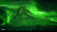 Aurora Borealis Shimmers Above Fort Yukon, Alaska