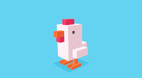 crossyroad giphyupload happy chicken jumping GIF