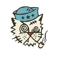Confused Cat Sticker by Hotel Tango Distillery