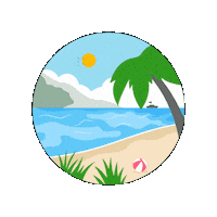 Tropical Island Beach Sticker by Curacao FTW
