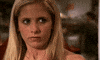 TV gif. Sarah Michelle Gellar as Buffy in Buffy the Vampire Slayer. She gives someone the stink eye and we zoom in on her, cutting closer and closer until all we see are her narrowed eyes. 
