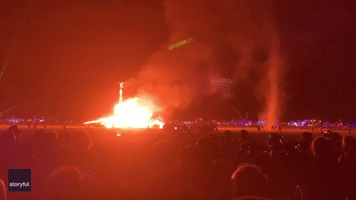 'Smokenado' Spins Away From Burning Man Bonfire