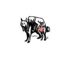 CH1LS love dog couple sex Sticker