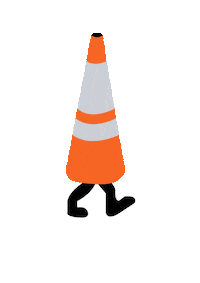 Walking Traffic Cone Sticker by Mr. Dusafe