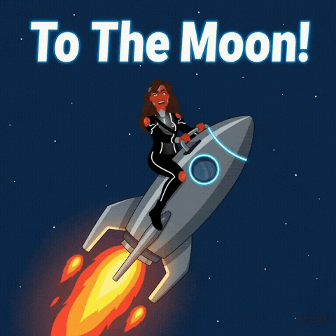 To The Moon Rocket GIF by World Of Women